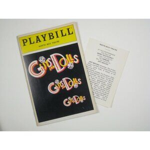 Guys And Dolls Playbill Beck Theatre 1992 Broadway JK Simmons Carpenter Loesser